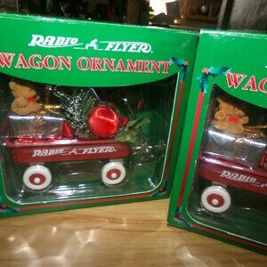 4 new 1996 radio flyer wagons ornament.